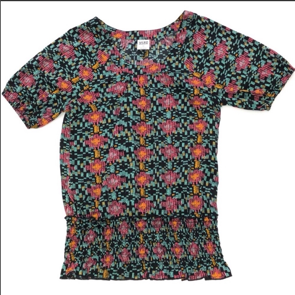 ASOS Vero Moda Smocked Waist Print Top